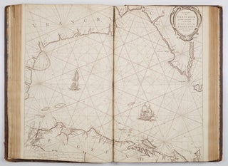 Le Grand & Nouveau miroir ou Flambeau, De la Mer contenant la description de toutes les Costes Marines Occidentalles & Septentrionalles, desmonstrant en plusieurs Cartes tres necessaire tous les ports, fleuves, bayes Rades, profondeurs & bancs chascun tres exactement couché selon leur vraye hauteur pollaire, & pourveu des descouvrements des terres principales, & á quel cours & distance elles sont situées les unes des autres. Jamais Par cidevant si Clairement mis en lumiere & outre ce augmenté & amandé pour le bien & utilité de tous Mariniers & Navigateurs. . . Traduict de Flaman en Francois par Paul Yvounet. De Linprecion De Pierre goos. & Se vant Par Jaques Robin