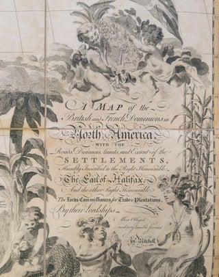 A Map of the British and French Dominions in North America, with the Roads, Distances, Limits and Extent of the Settlements, Humbly Inscribed to the Right Honourable The Earl of Halifax, And the other Right Honourable The Lords Commissioners for Trade & Plantations, by their Lordships Most Obliged and very humble servant Jn.o Mitchell