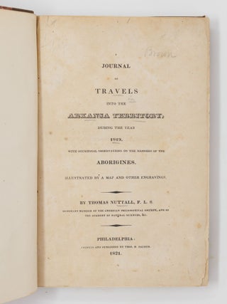 A journal of travels into the Arkansa Territory, during the year 1819. With occasional observations on the manners of the aborigines. Illustrated by a map and other engravings