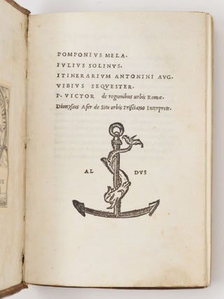 Pomponivs Mela. Ivlivs Solinvs. Itinerarivm Antonini Avg. Vibivs Seqvester. P. Victor de regionibus urbis Rom&aelig;. Dionysius Afer de Situ orbis Prisciano interprete