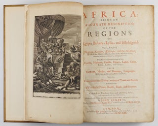 Africa: being an accurate description of the regions of Egypt, Barbary, Lybia, and Billedulgerid, The land of Negroes, Guinee, Æthiopia, and the Abyssines, With all the Adjacent Island, either in the Mediterranean, Atlantick, Southern, or Oriental Sea, belonging thereunto. With the several Denominations of their Coasts, Harbors, Creeks, Rivers, Lakes, Cities, Towns, Castles, Villages. Their Customs, Modes, and Manners, Languages, Religions, and Inexhaustible Treasure; With their Governments and Policy, variety of Trade and Barter, And also of their Wonderful Plants, Beasts, Birds, and Serpents. . . By John Ogilby Esq; Master of His Majesties Revels in the Kingdom of Ireland