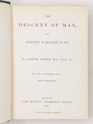 The descent of man, and selection in relation to sex