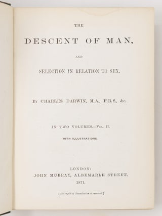 The descent of man, and selection in relation to sex
