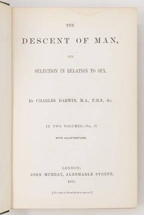 The descent of man, and selection in relation to sex