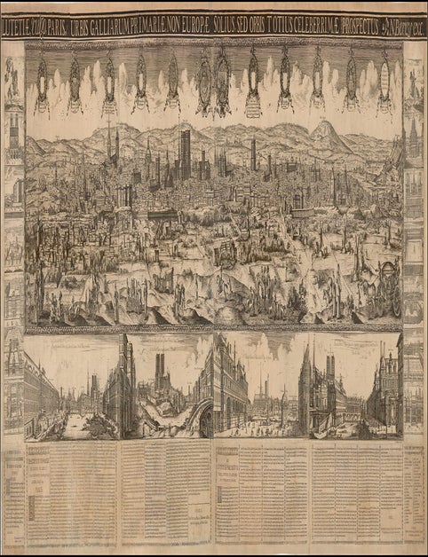 Item #JLR0843 Luteti&aelig;, vulgo, Paris, urbis Galliarum primari&aelig;, non Europ&aelig; solius, sed orbis totius celeberrim&aelig; prospectus. Nicolas after No&euml;l Cochin Berey.