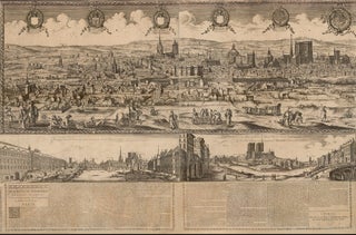Lutetiæ, vulgo, Paris, urbis Galliarum primariæ, non Europæ solius, sed orbis totius celeberrimæ prospectus
