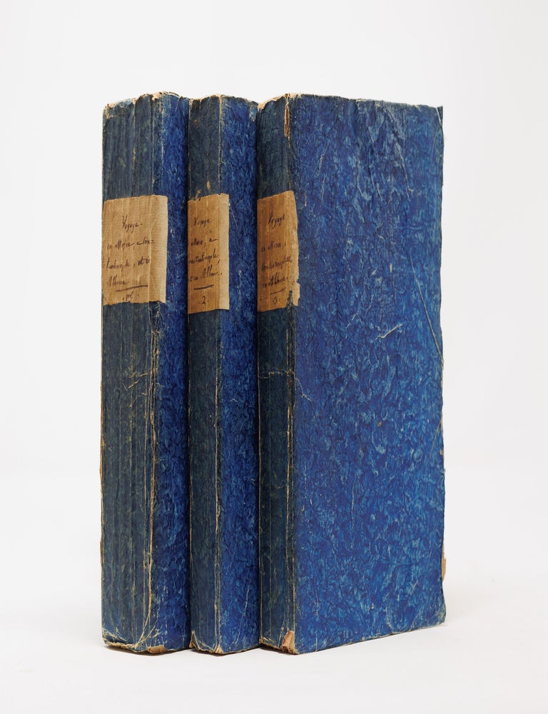Item #JLR0851 Voyage en Mor&eacute;e, a Constantinople, en Albanie, et dans plusieurs autres parties de l'Empire Othoman, pendant les ann&eacute;es 1798, 1799, 1800 et 1801. Comprenant la description de ces pays, leurs productions, les m&oelig;urs, les usages, les maladies et le commerce de leurs habitans; avec des rapprochemens entre l'&eacute;tat actuel de la Gr&egrave;ce, et ce qu'elle fut dans l'antiquit&eacute;. Par F. C. H. L. Pouqueville, docteur en m&eacute;decine, membre de la commission des science et des arts d'&Eacute;gypte, etc. Ouvrage enrichi d'un Pr&eacute;cis historique et g&eacute;ographique sur l'ancienne &Eacute;pire, et de Cartes dress&eacute;es par M. Barbi&eacute; du Bocage, G&eacute;ographe des Relations Ext&eacute;rieures, accompagn&eacute; de Pi&egrave;ces justificatives, et orn&eacute; de Figures et de Vue [sic] nouvelles. D&eacute;di&eacute; a S. M. l'Empereur. Fran&ccedil;ois Charles Hugues Laurent Pouqueville.