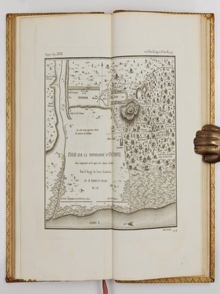 Voyage du jeune Anacharsis en Gr&egrave;ce, dans le milieu du quatri&egrave;me si&egrave;cle avant l'&egrave;re vulgaire. Tome premier [&ndash;second &ndash;troisi&egrave;me &ndash;quatri&egrave;me]. AND Recueil de cartes g&eacute;ographiques plans, vues et m&eacute;dailles de l'ancienne Gr&egrave;ce, relatifs au voyage du jeune Anacharis, pr&eacute;c&eacute;d&eacute; d'une analyse critique des cartes
