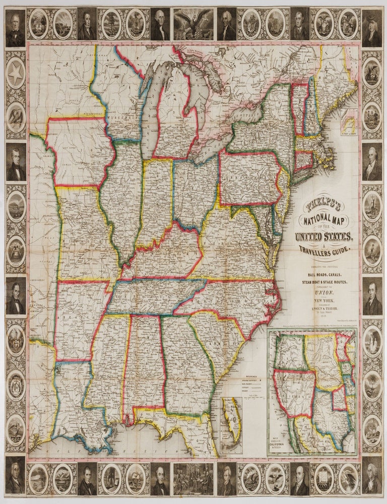Phelps's national map of the United States, a travellers guide. Embracing the principal rail...