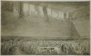 Three studies of the Tennis Court Oath (Serment du jeu de paume) on two sheets