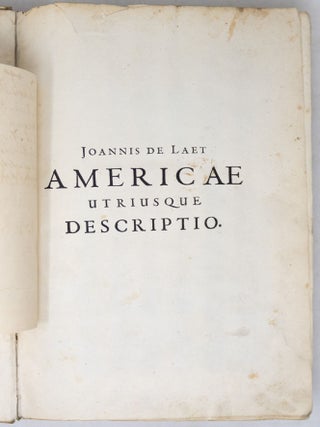 Novus Orbis seu descriptionis Indiae Occidentalis libri XVIII Authore Ioanne de Laet Antverp. Novis Tabulis Geographicis et variis Animantium, Plantarum Fructuumque Iconibus illustrati
